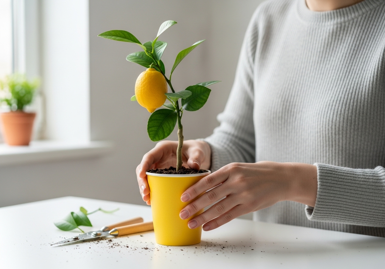 Erfahren Sie, wie Sie einen Zitronenbaum in eine Tasse pflanzen, um Ihr Zuhause zu beduften und zu dekorieren. content image