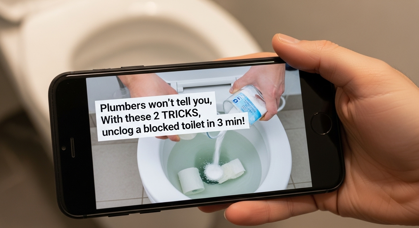Klempner werden es Ihnen nicht sagen: Mit diesen 2 TRICKS können Sie eine verstopfte Toilette in 3 Minuten freimachen! content image