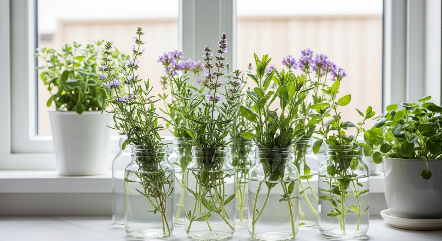 10 krauter die du im wasser aufziehen kannst und die ein ganzes jahr lang im haus bluhen content image