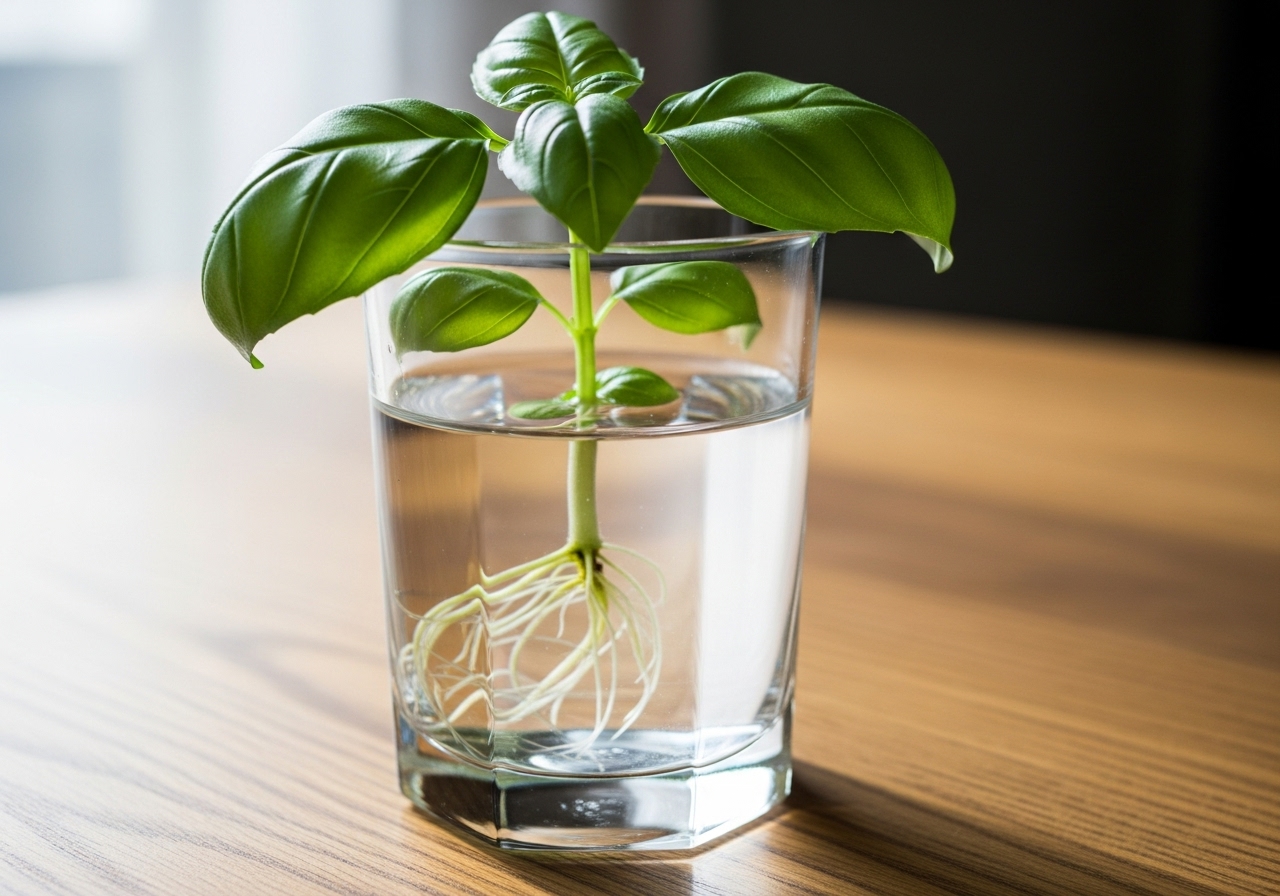 Basilicum vermehren durch Stecklinge content image