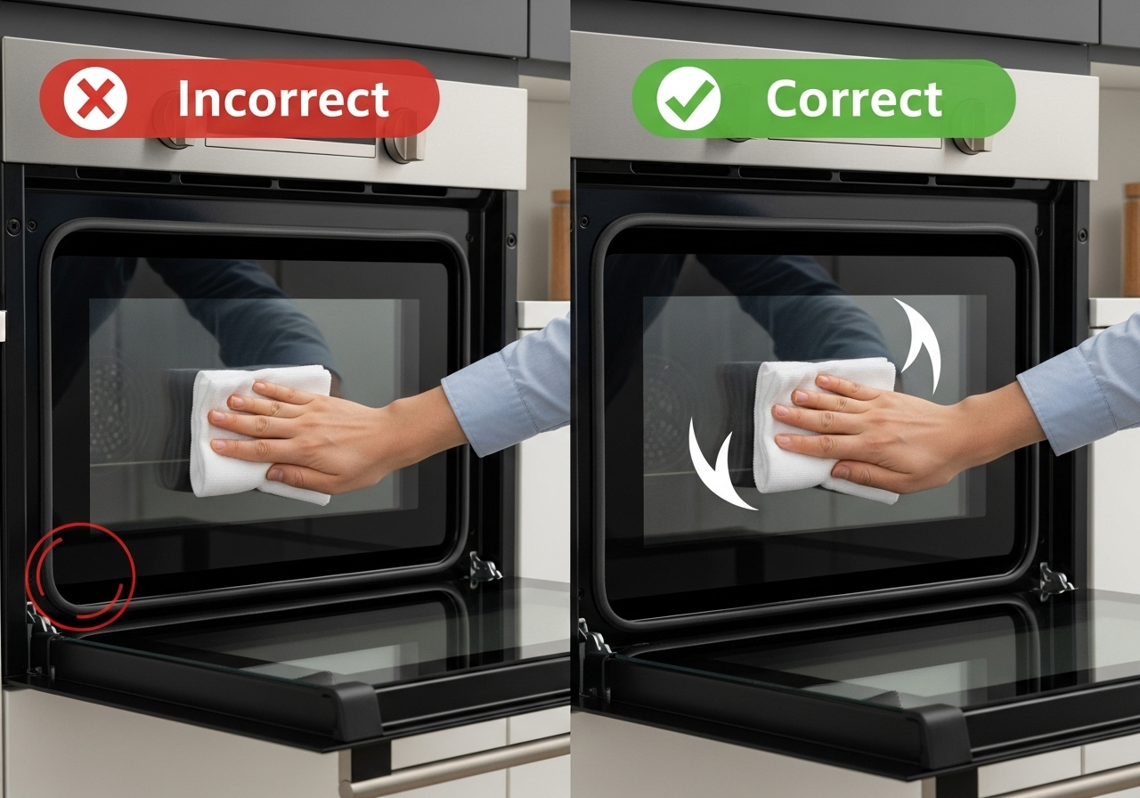 Wie funktioniert die Backofentür zwischen den Scheiben effektiv? content image