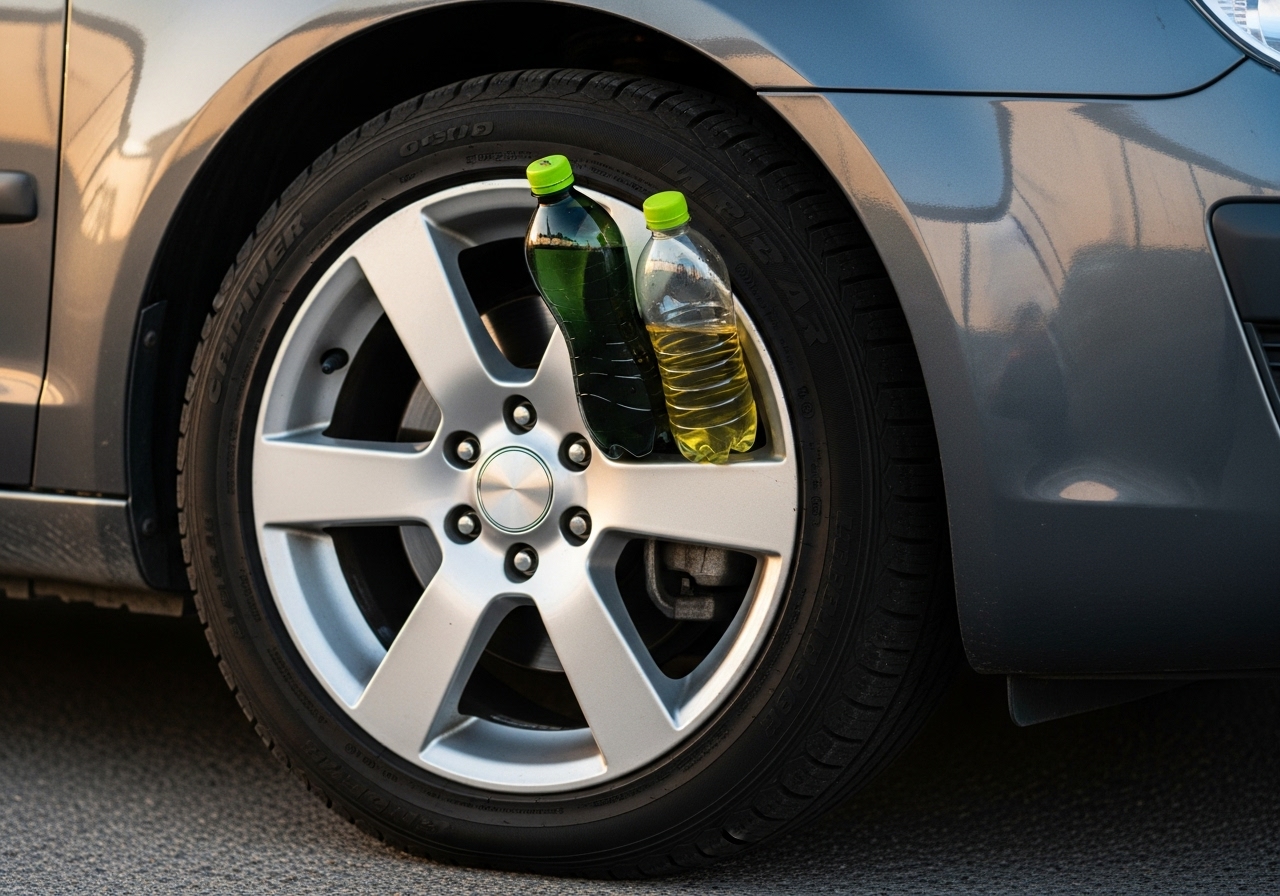 Wenn Sie eine eingeklemmte Flasche bei Autos sehen, rufen Sie sofort die Polizei content image