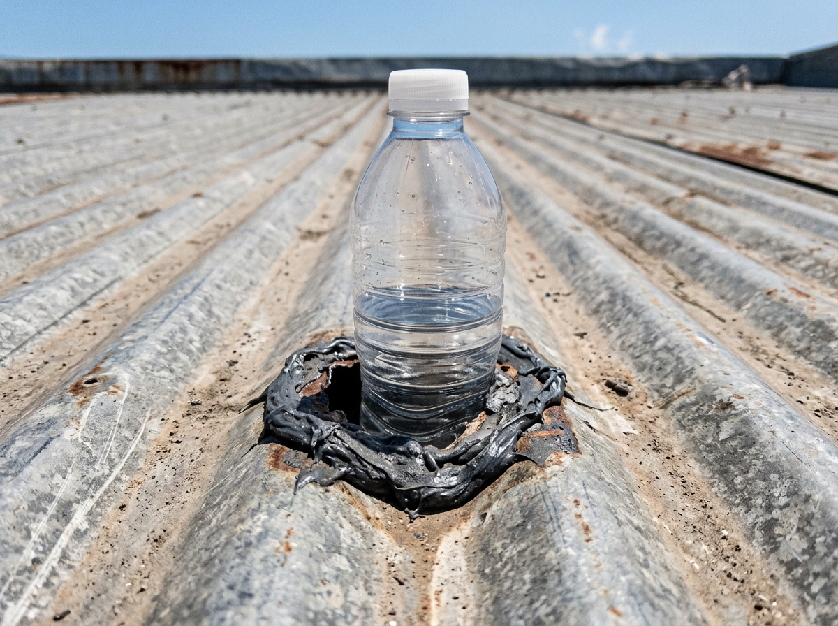 ER KLEBT DIE PET-FLASCHE AUFS DACH. DEN NACHBARN FALLEN DIE AUGEN AUS DEM KOPF, ALS SIE DAS SEHEN. ES WERDE LICHT! content image